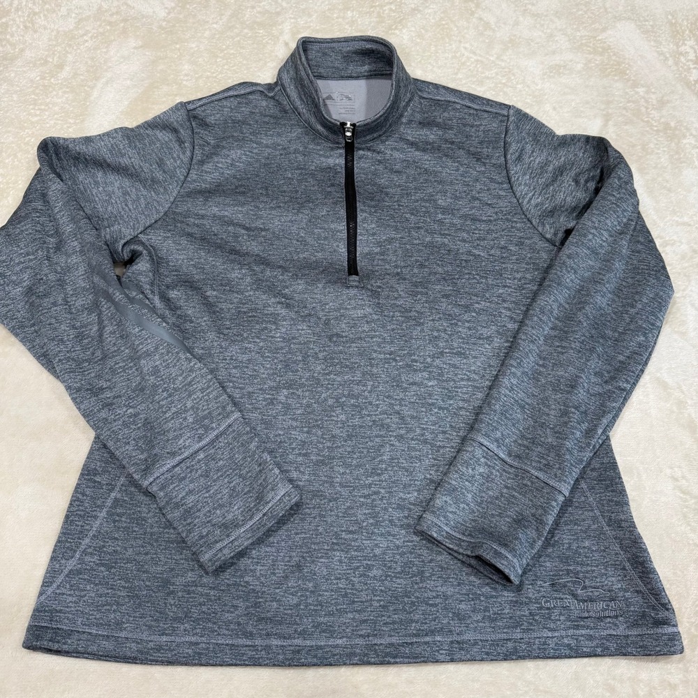 Adidas Golf Women's Large Gray Heathered Quarter Zip Pullover Fleece Sweatshirt